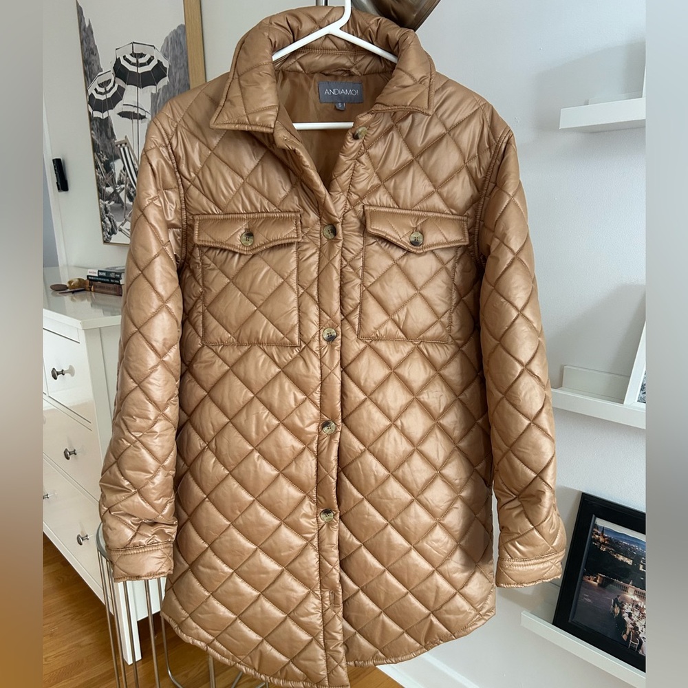Caramel Long Light Shacket by Andiamo